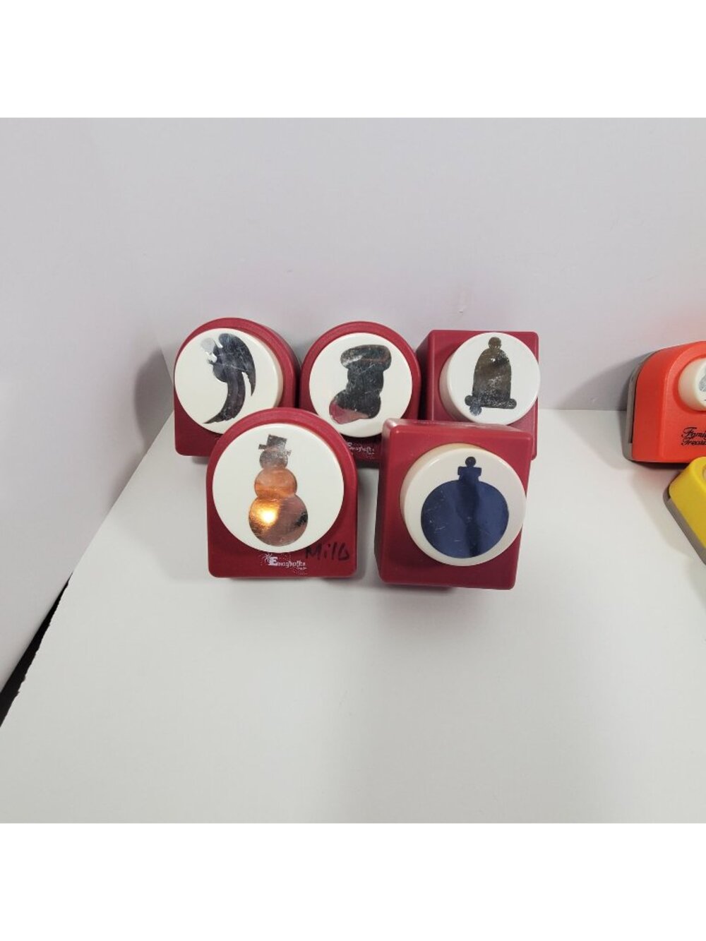 Emagination Paper Punch 5 Lot Christmas Holiday Snowman Ornament Bell Stocking